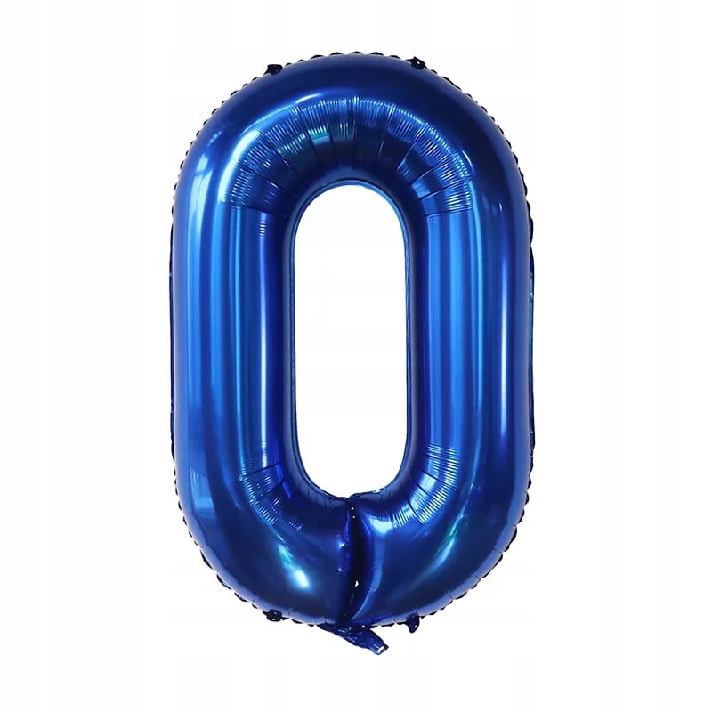 80 CM GRANATOWY BALON foliowy CYFRA 0 zero