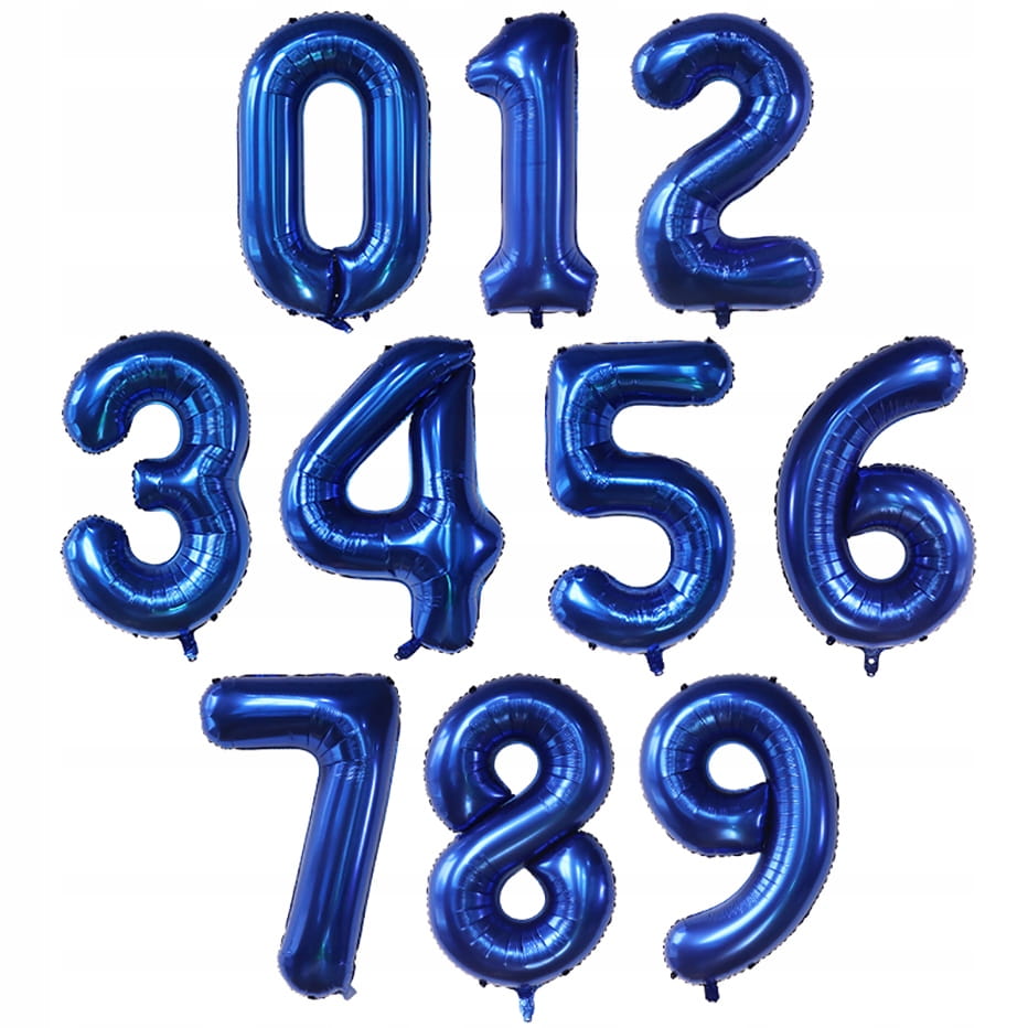 80 CM GRANATOWY BALON foliowy CYFRA 0 zero