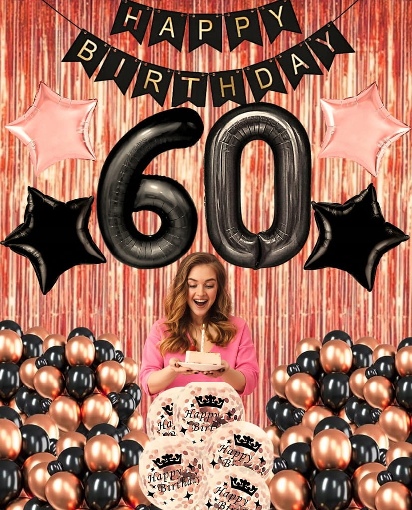 ZESTAW DEKORACJI balony 60 URODZINY ścianka 60TKA