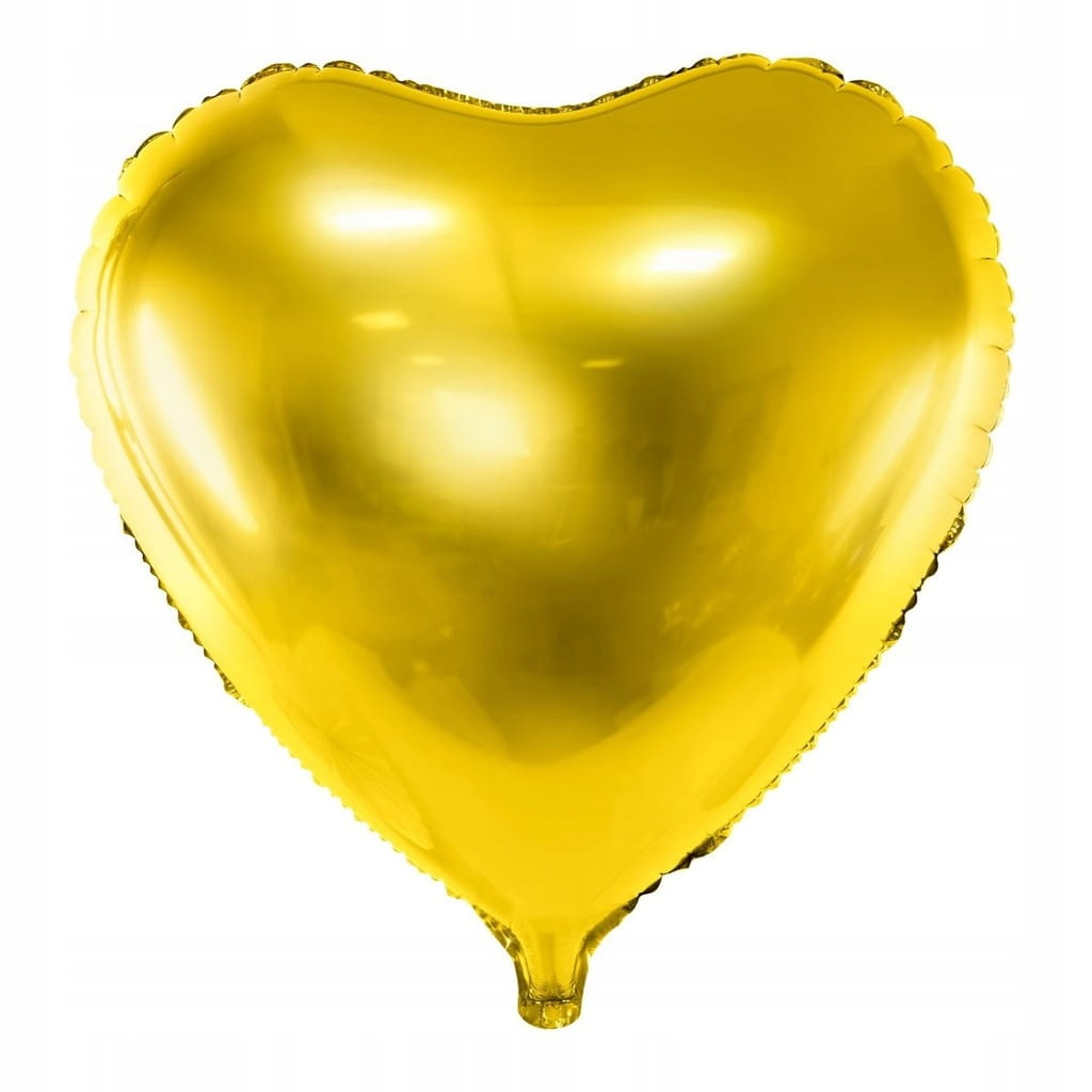 ZŁOTY BALON FOLIOWY SERDUSZKO 45 CM ŚLUB WESELE
