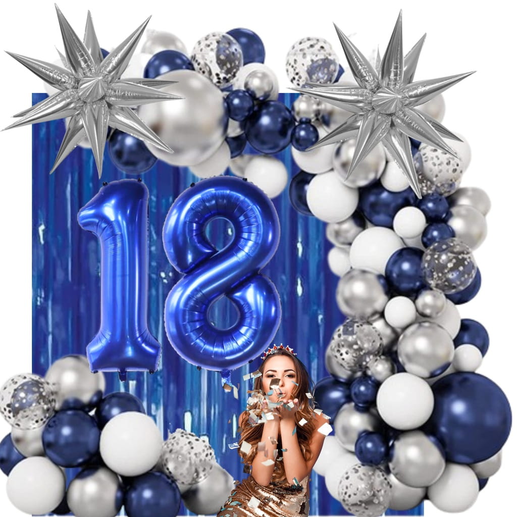 ZESTAW DEKORACJI balony 18 URODZINY ścianka 18STKA