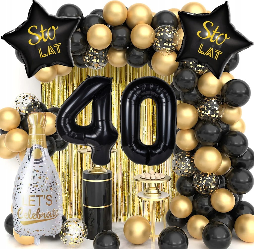 ZESTAW DEKORACJI balony 40 URODZINY sto lat