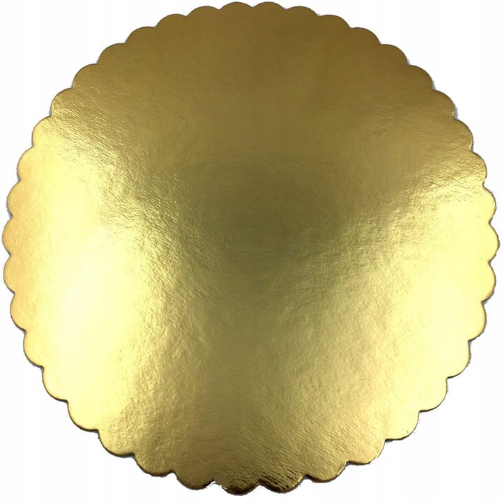 PODKŁAD POD TORT ŚREDNICA 30CM GRUBY ZŁOTY KARBOWANY SZTYWNY 2000g