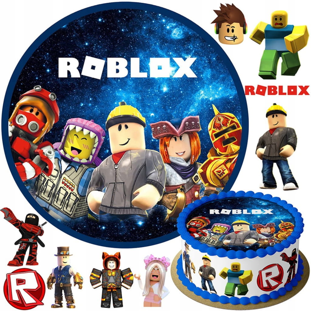 MEGA ZESTAW OPŁATEK NA TORT ROBLOX + POSTACIE + GRATIS TEKST