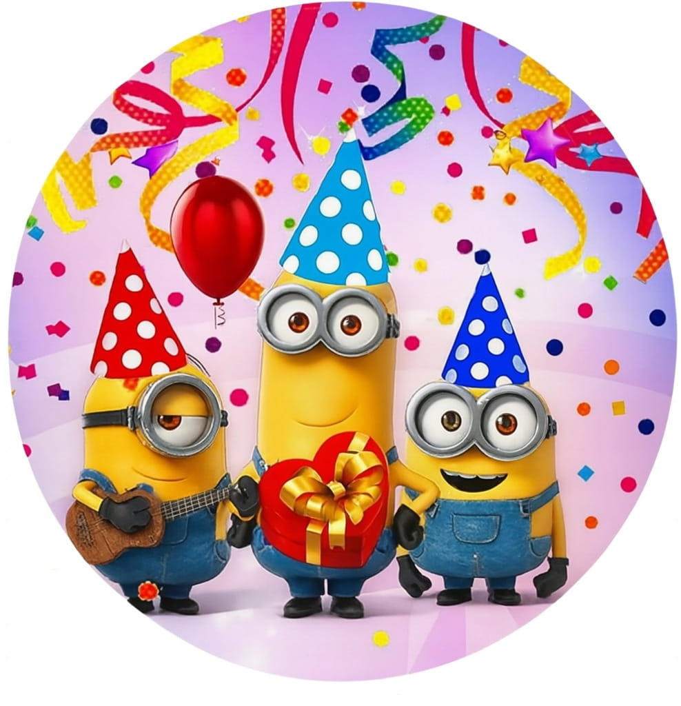 MEGA ZESTAW OPŁATEK NA TORT MINIONKI MINION + 12 POSTACI + GRATIS TEKST