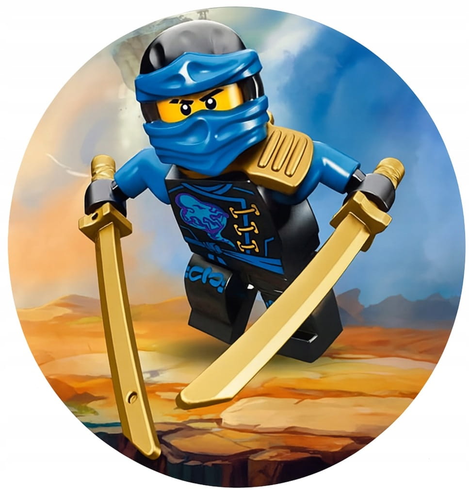 MEGA ZESTAW OPŁATEK NA TORT LEGO NINJAGO NINJA + 8 POSTACI + TEKST