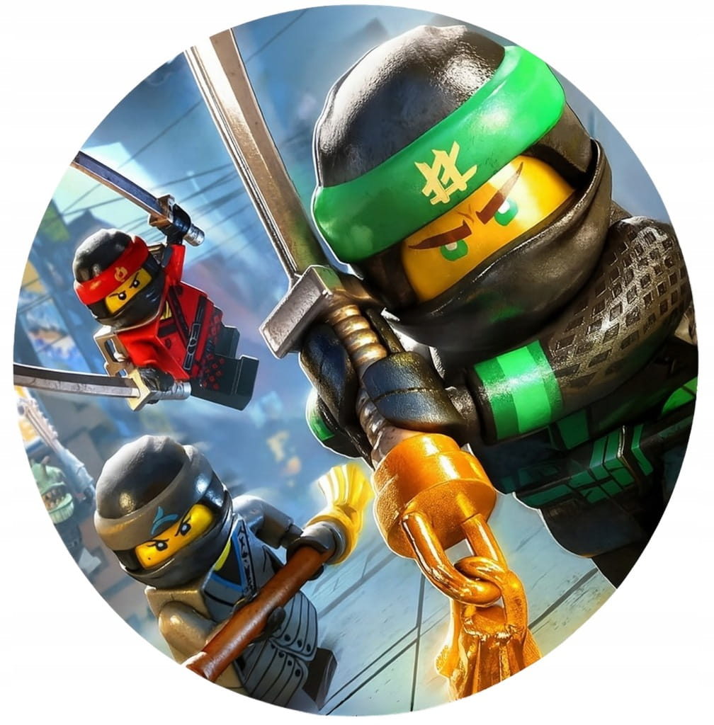 MEGA ZESTAW OPŁATEK NA TORT LEGO NINJAGO NINJA + 8 POSTACI + TEKST