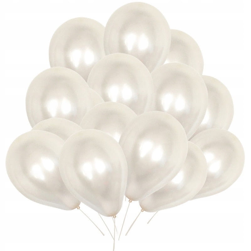Balony 25 cm Perłowe, Mega Białe Na Ślub 30 szt