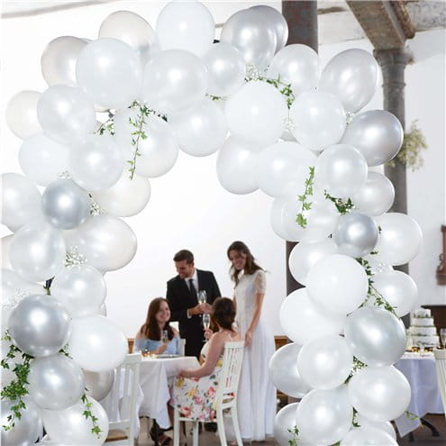 Balony 25 cm Perłowe, Mega Białe Na Ślub 30 szt
