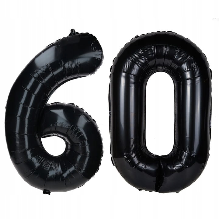 TŁO ŚCIANKA URODZINOWA NA 60 URODZINY DO ZDJĘĆ ZŁOTO CZARNY BALONY