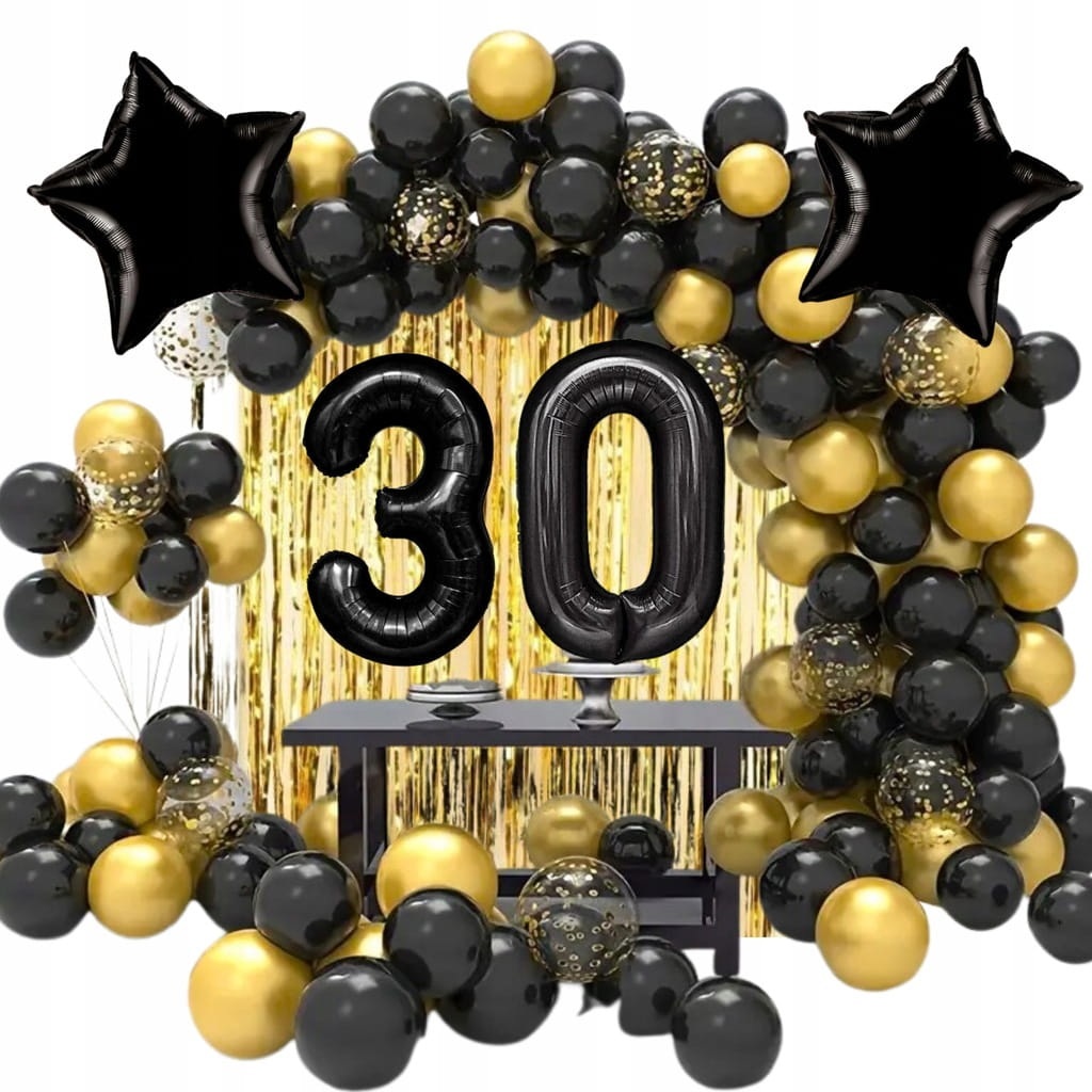 ŚCIANKA ZESTAW BALONÓW NA 30 URODZINY DEKORACJE
