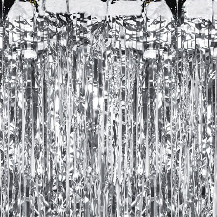 KURTYNA dekoracyjna SREBRNA zasłona tło 100x200cm