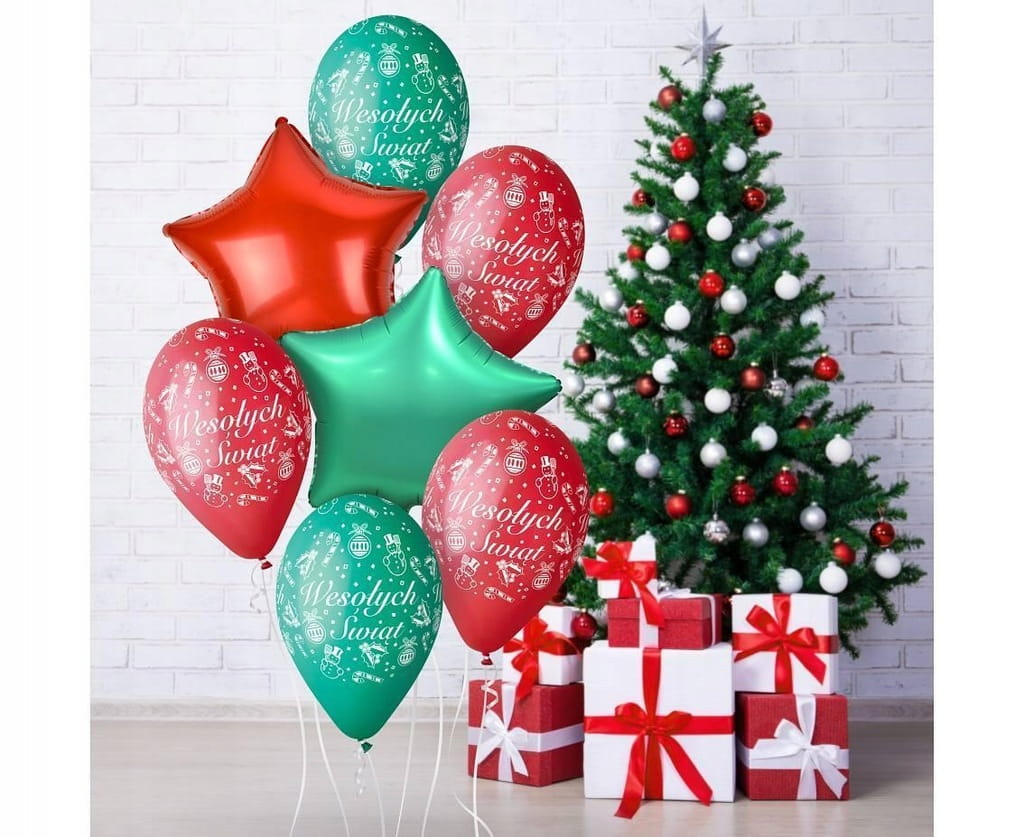Duży Balon Foliowy GWIAZDA Czerwona Hel 45CM
